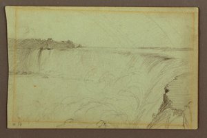 Horseshoe Falls with a Double Rainbow, Niagara River, Canada by Frederic Edwin Church