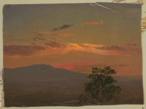 Landscape at Sunset, Hudson, N.Y. by Frederic Edwin Church