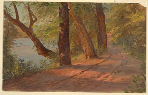 Landscape from North America (Road by a Lake) by Frederic Edwin Church