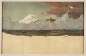 Mount Chimborazo through Rising Mist and Clouds