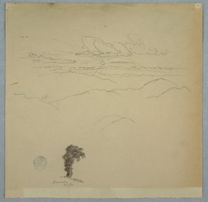 Mountainous Landscape with a Setting Sun and a Tree, Jamaica, July 1865