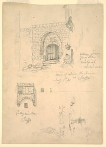Sketches of the House of Semon the Tanner, Jaffa, Palestine [Tel-Aviv, Israel] and Fishermen on the Rocks at Beirut, Lebanon