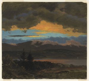 Sunset across the Hudson Valley, New York by Frederic Edwin Church
