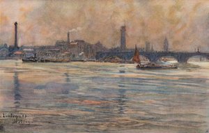The Thames, London by Frederic Anatole Houbron