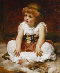 Portrait of a Girl Seated on a Rug by Frederic Leighton