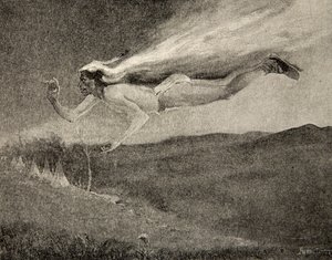 Glared like Ishkoodah, the Comet, Like the Star with Fiery Tresses, from The Song of Hiawatha by Henry Wadsworth Longfellow, 1911 by Frederic Remington