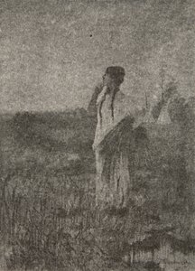Like a Ghost that Goes at Sunrise, He Beheld a Maiden Walking, from The Song of Hiawatha by Henry Wadsworth Longfellow, pub. by George G. Harrap and Company Ltd., 1911 by Frederic Remington