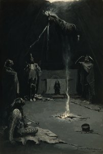 The Going of the Medicine-Horse (Indian Fire God) 1897 by Frederic Remington
