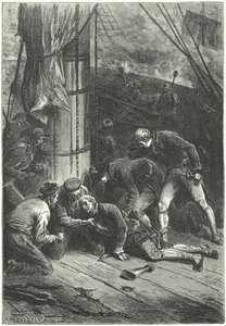 Death of Admiral Lord Nelson at the Battle of Trafalgar by Frederic Theodore (after) Lix