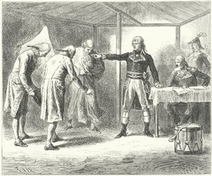 Napoleon dismissing the Venetian delegation after the massacres of the French at Venice and Verona by Frederic Theodore (after) Lix