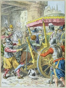 Murder of King Henri IV by François Ravaillac in the Rue de la Ferronnerie Paris, May 14
