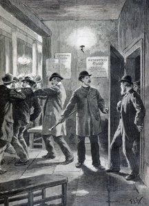Police Raid on an Anarchist Club, London by Frederic Theodore Lix