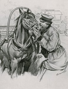 A Droshky Driver Kissing His Horse Good-Morning by Frederic de Haenen