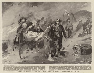 A Narrow Escape for the Wounded, A Field Hospital on Fire
