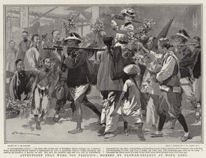 Attentions that were too pressing, mobbed by Flower-Sellers at Hong Kong by Frederic de Haenen