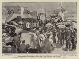 Laying the Foundation of a Catholic Church on Mount Zion by Frederic de Haenen