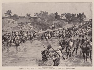 Taking a 4.7 Naval Gun into Action, Crossing a Ford near Paardeberg by Frederic de Haenen