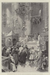 The Coronation of the Czar, the Public Inspecting the Preparations in the Church of the Assumption by Frederic de Haenen