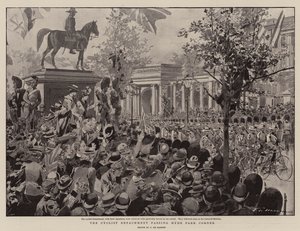 The Cyclist Detachment Passing Hyde Park Corner by Frederic de Haenen