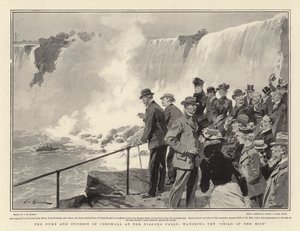 The Duke and Duchess of Cornwall at the Niagara Falls, Watching the Child of the Mist by Frederic de Haenen