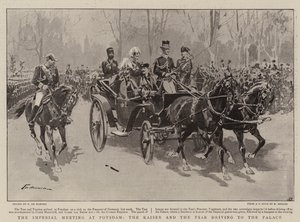 The Imperial Meeting at Potsdam, the Kaiser and the Tsar Driving to the Palace by Frederic de Haenen