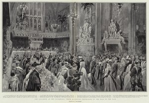 The Luncheon at the Guildhall, Their Majesties proceeding up the Hall to the Dais