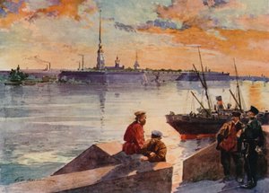 The Palace Quay of the Neva by Frederic de Haenen