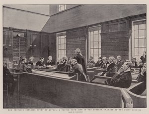 The Proposed Imperial Court of Appeal, a Sketch from Life in the Present Chamber of the Privy Council by Frederic de Haenen