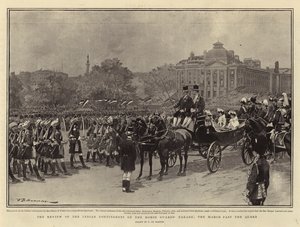 The Review of the Indian Contingents on the Horse Guards Parade, the March Past the Queen by Frederic de Haenen