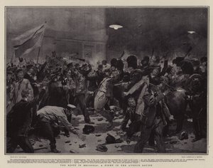 The Riots in Brussels, a Fight in the Avenue Louise by Frederic de Haenen
