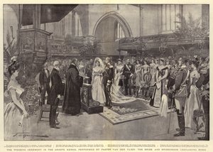 The Wedding Ceremony in the Groote Kerke, performed by Pastor Van der Vlier, the Bride and Bridegroom exchanging Rings by Frederic de Haenen
