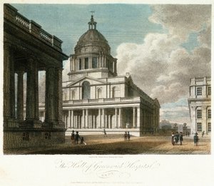 View of Greenwich Hospital, description of the dome and the north-east corner of King William