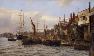 The River at Limehouse by Frederick A Winkfield