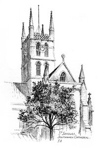 Southwark Cathedral, London by Frederick Adcock