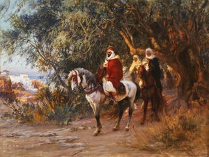 Arabs on Horseback by Frederick Arthur Bridgman