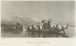 Funeral of a mummy on the Nile by Frederick Arthur Bridgman