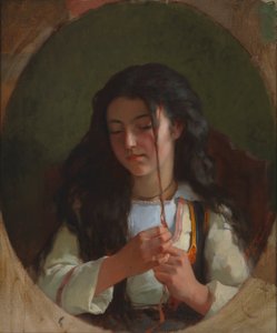 Study of a Young Girl, Pont Aven, 1869 by Frederick Arthur Bridgman