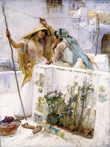 The Neighbours, Terraces of Algiers by Frederick Arthur Bridgman