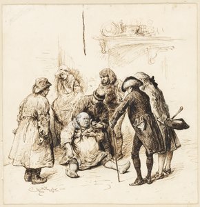 Two Gentlemen Helping a Drunk