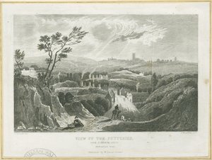 Burslem - View of the Potteries (engraving) by Frederick Calvert