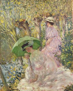 Two Young Girls in a Garden, c.1911