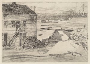 Low Tide, Cos Cob Bridge, 1915 by Frederick Childe Hassam