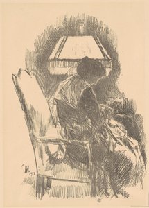 Mrs. Hassam Knitting Large, 1918