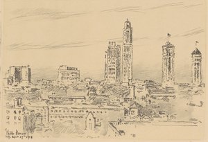 New York Sky Line, Light Buildings by Frederick Childe Hassam