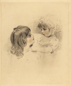 Portrait of Two Children by Frederick Christian Lewis