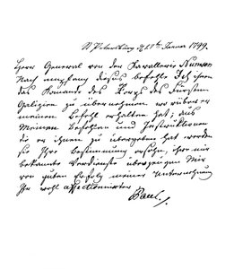 Letter by Paul I, Emperor of Russia, to General Numsen
