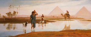 Overflow of the Nile, with the Pyramids by Frederick Goodall