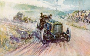 Thery with the Richard-Brasier winning the 1905 Gordon Bennett race for France