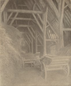 Great Cokkeswell Barn (near Kelmscott): Interior by Frederick H. Evans