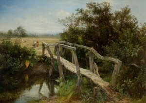 The Old Footbridge Over The River Cole At Yardley, 1890 by Frederick Henry Henshaw